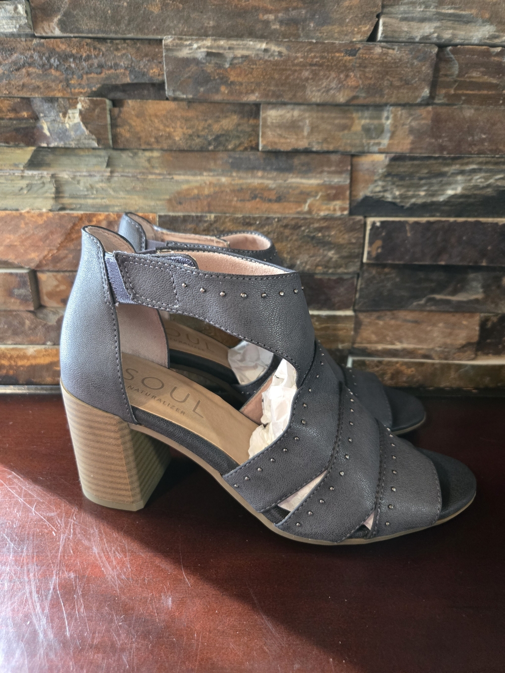 SOUL Naturalizer Studded Block Heel Sandals